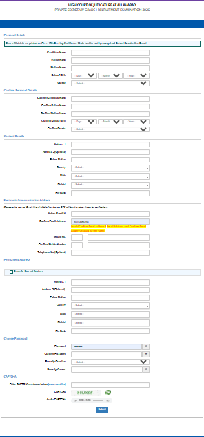 Allahabad High Court Private Secretary Recruitment 2026