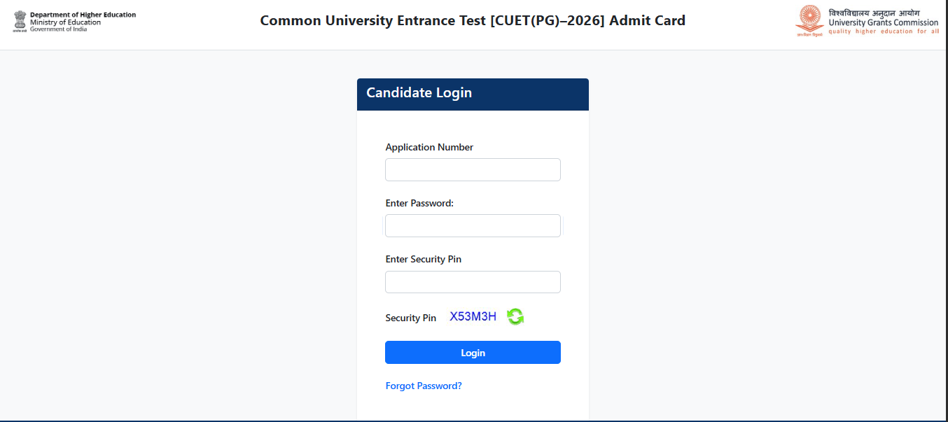NTA CUET PG Admit Card 2026 