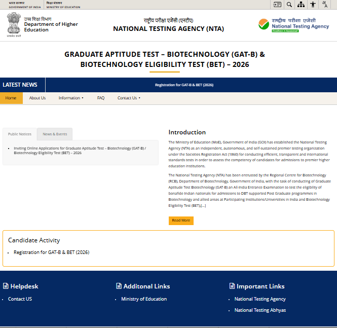 NTA GAT B & BET Admission 2026