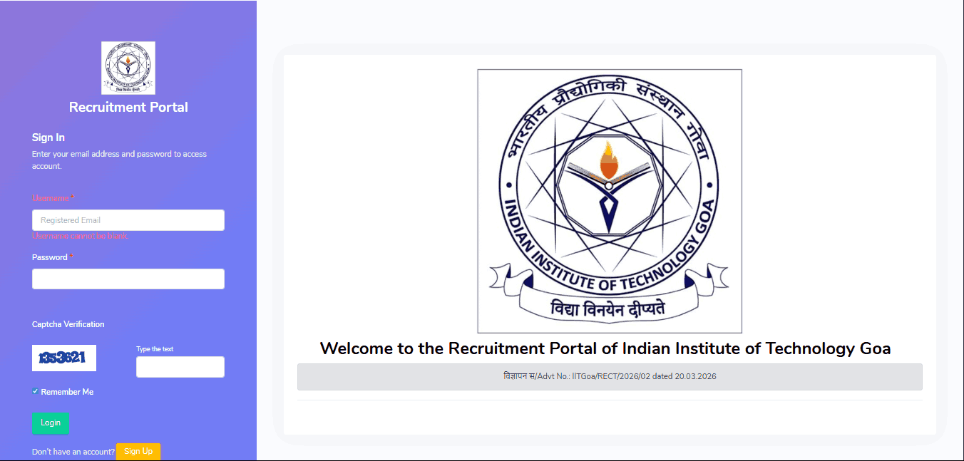 IIT Goa Non Teaching Recruitment 2026