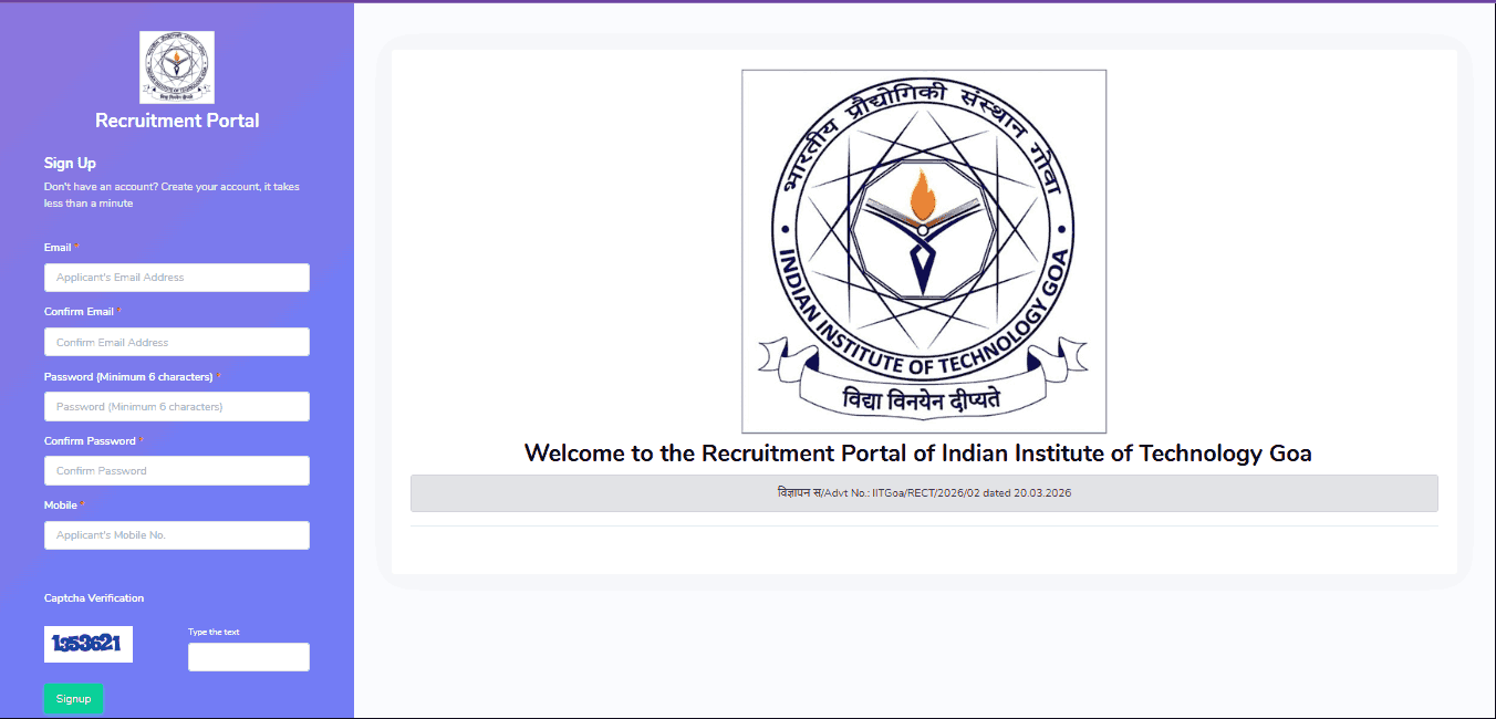 IIT Goa Non Teaching Recruitment 2026
