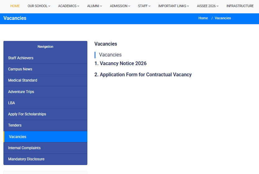 Sainik School Kunjpura Recruitment 2026