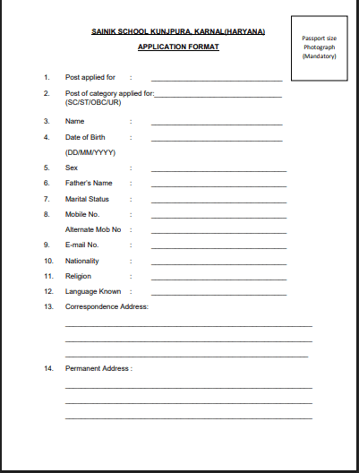 Sainik School Kunjpura Recruitment 2026