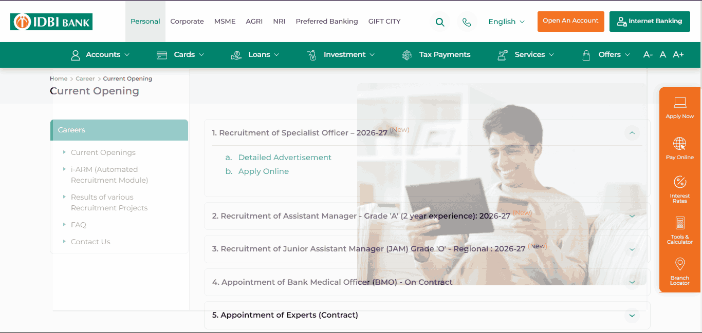 IDBI Bank Specialist Officer (SO) Recruitment 2026