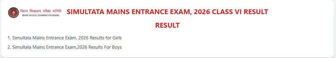 SAV Class 6 Mains Result 2026