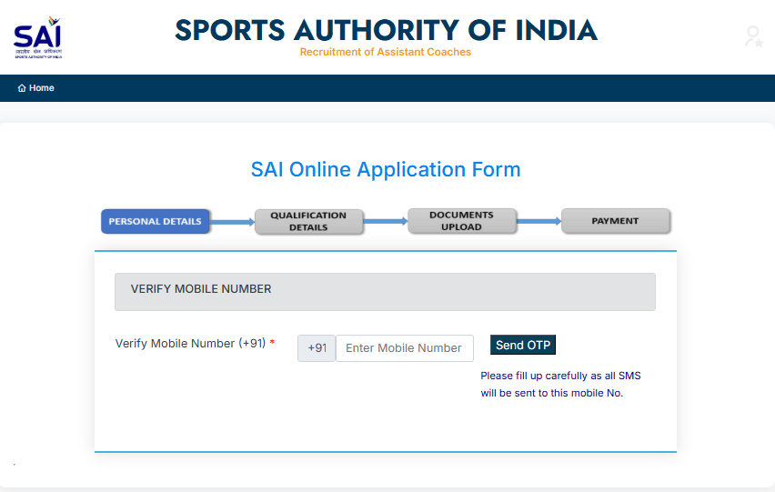 SAI Assistant Coach Recruitment 2026