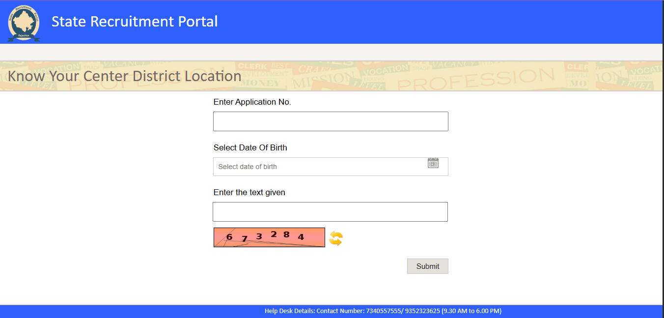 RPSC Sub Inspector & Platoon Commander Exam City Slip 2026