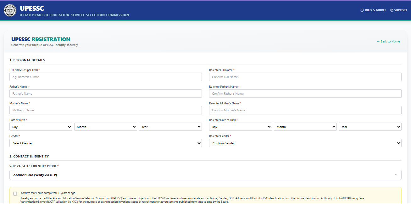 UPTET OTR Registration 2026