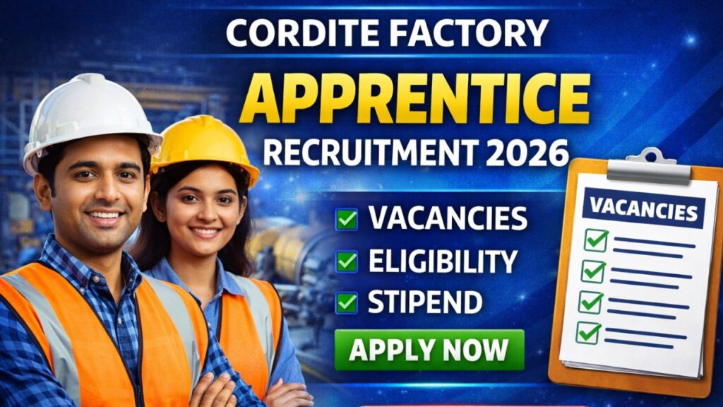 Cordite Factory Apprentice Recruitment 2026