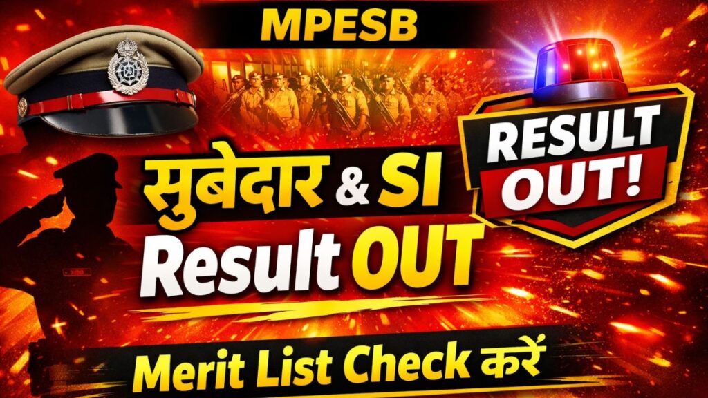 MPESB Subedar & Sub Inspector Result 2025