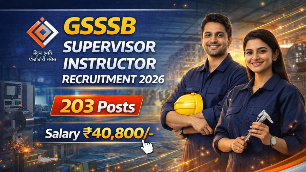 GSSSB Supervisor Instructor Recruitment 2026