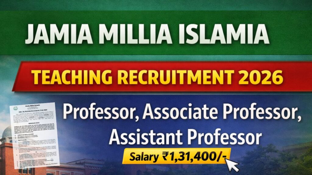 Jamia Millia Islamia Teaching Recruitment 2026