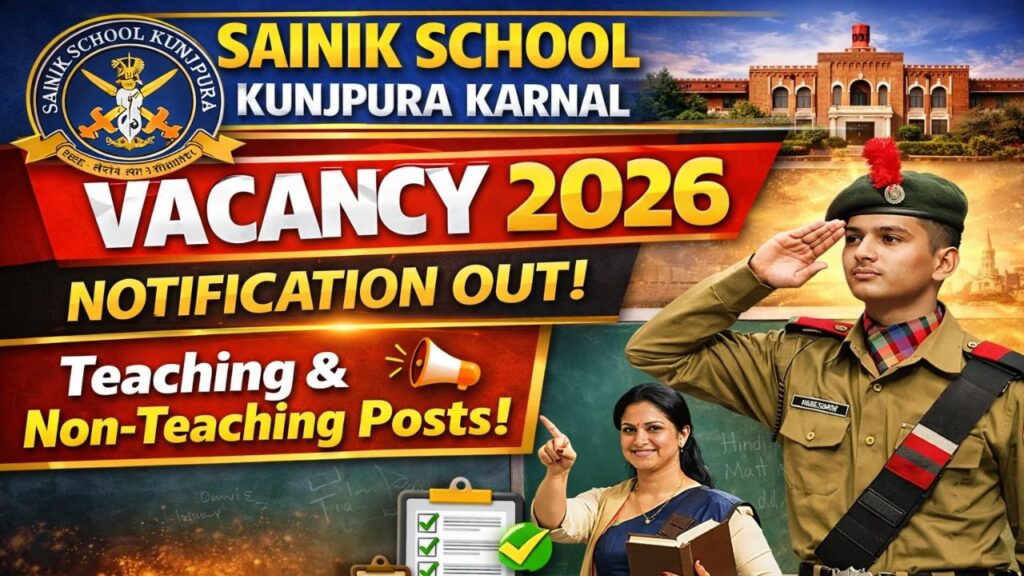 Sainik School Kunjpura Recruitment 2026