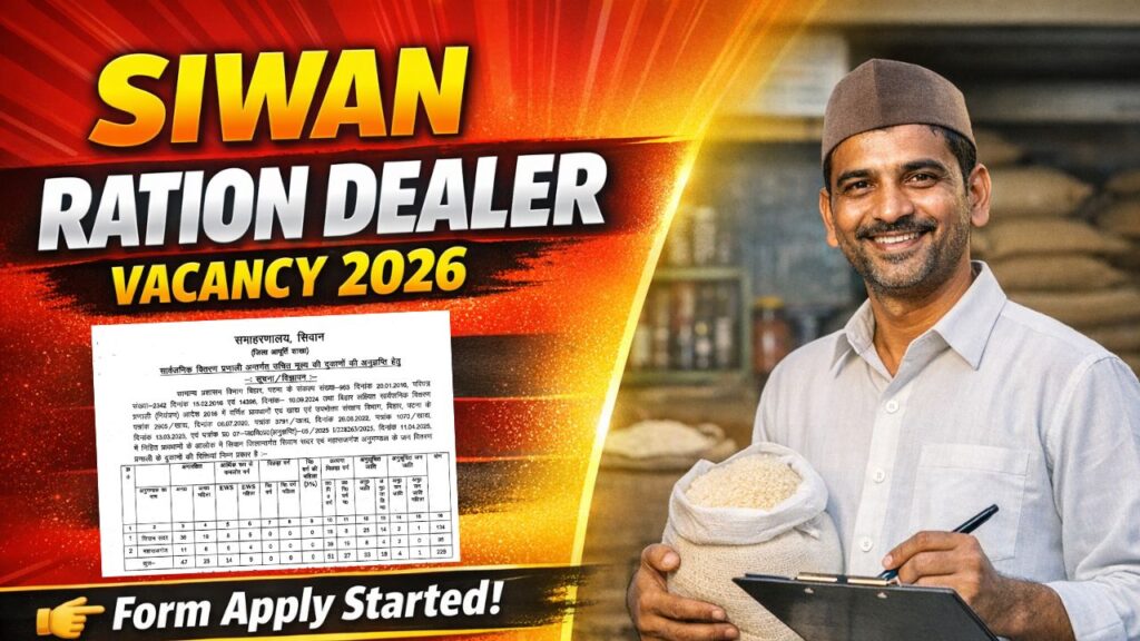 Siwan Jila Ration Dealer Vacancy 2026