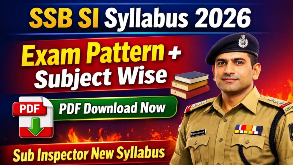SSB Sub Inspector Syllabus 2026: