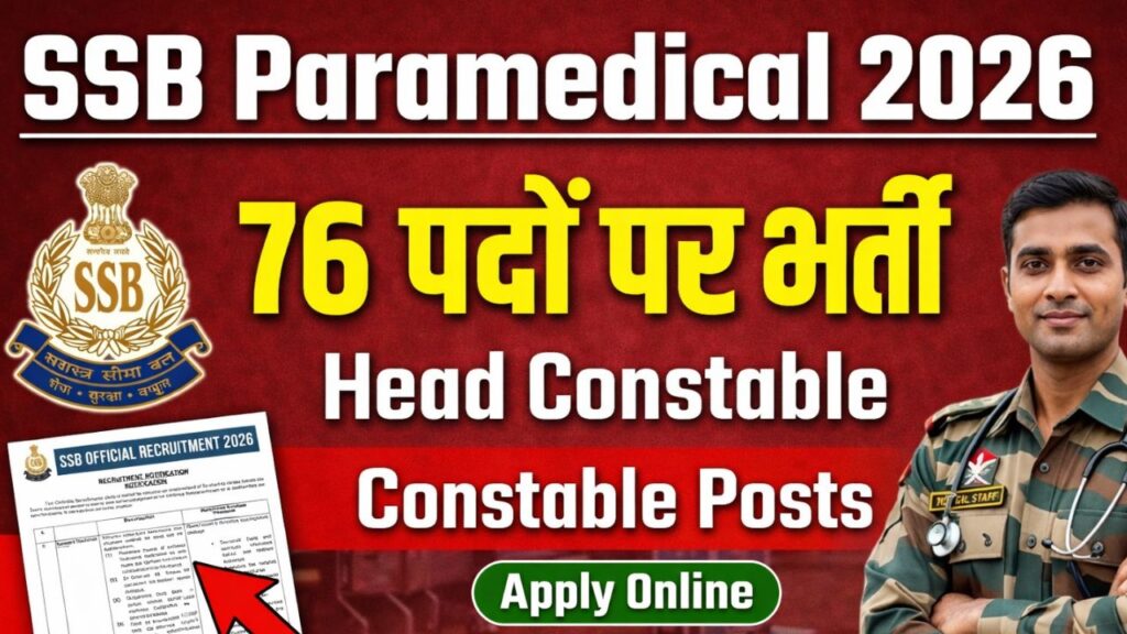 SSB Paramedical Staff Recruitment 2026