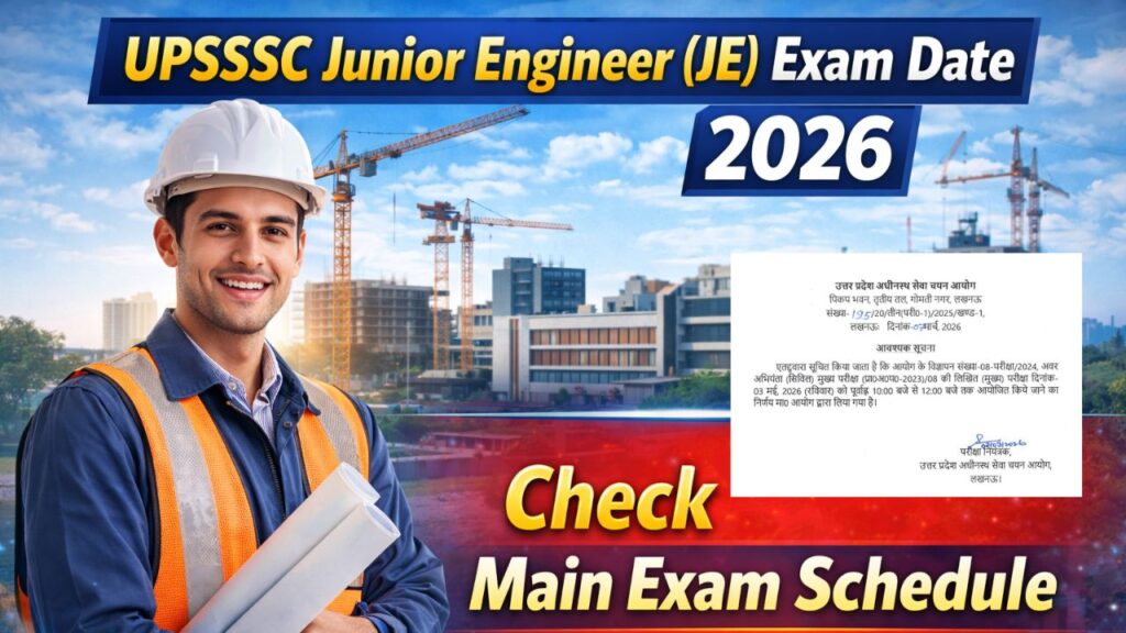 UPSSSC Junior Engineer (JE) Exam Date 2026