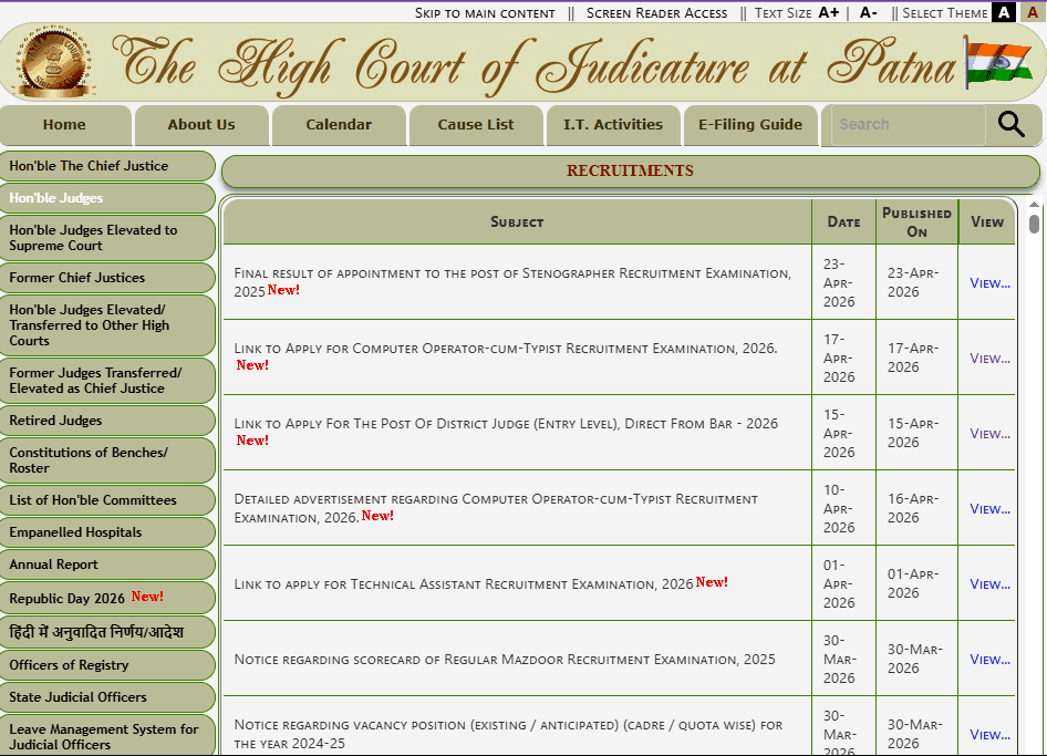 Patna High Court Stenographer Final Result 2026
