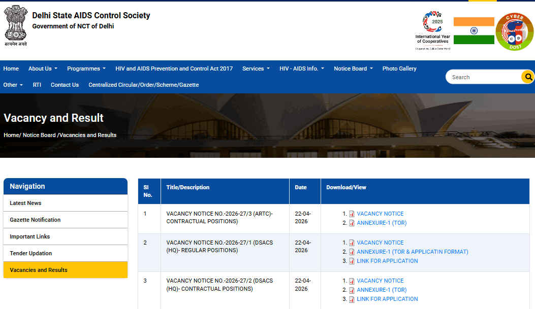 DSACS Delhi Recruitment 2026