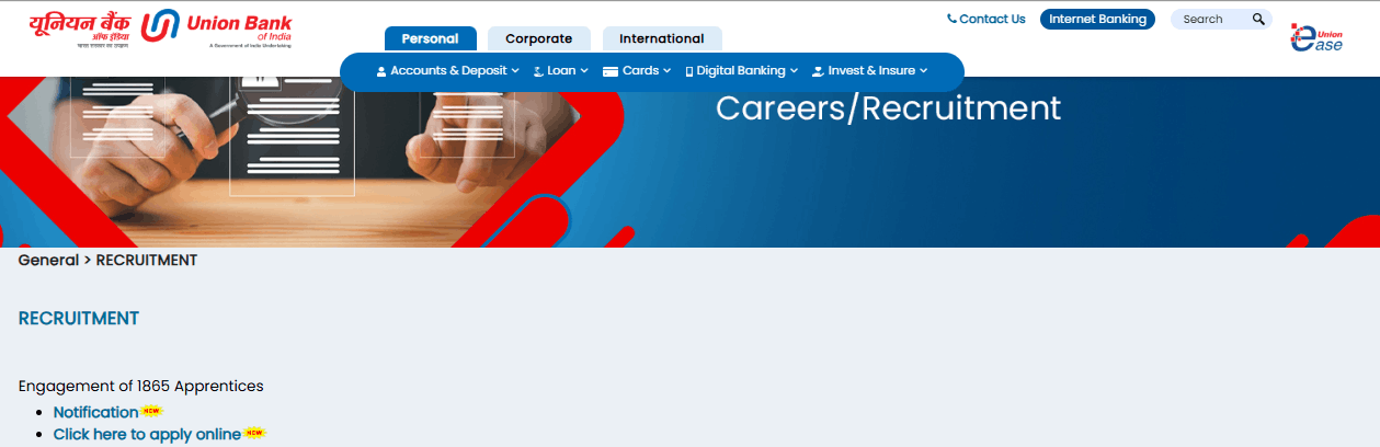 Union Bank of India Apprentice Recruitment 2026