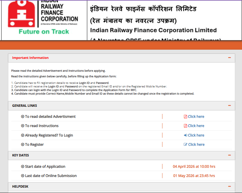 IRFC Assistant & Assistant Manager Recruitment 2026