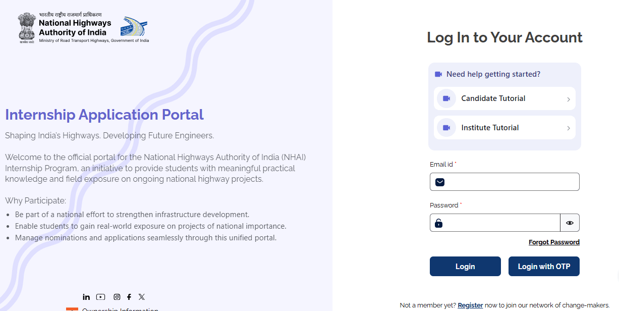 NHAI Summer Internship 2026