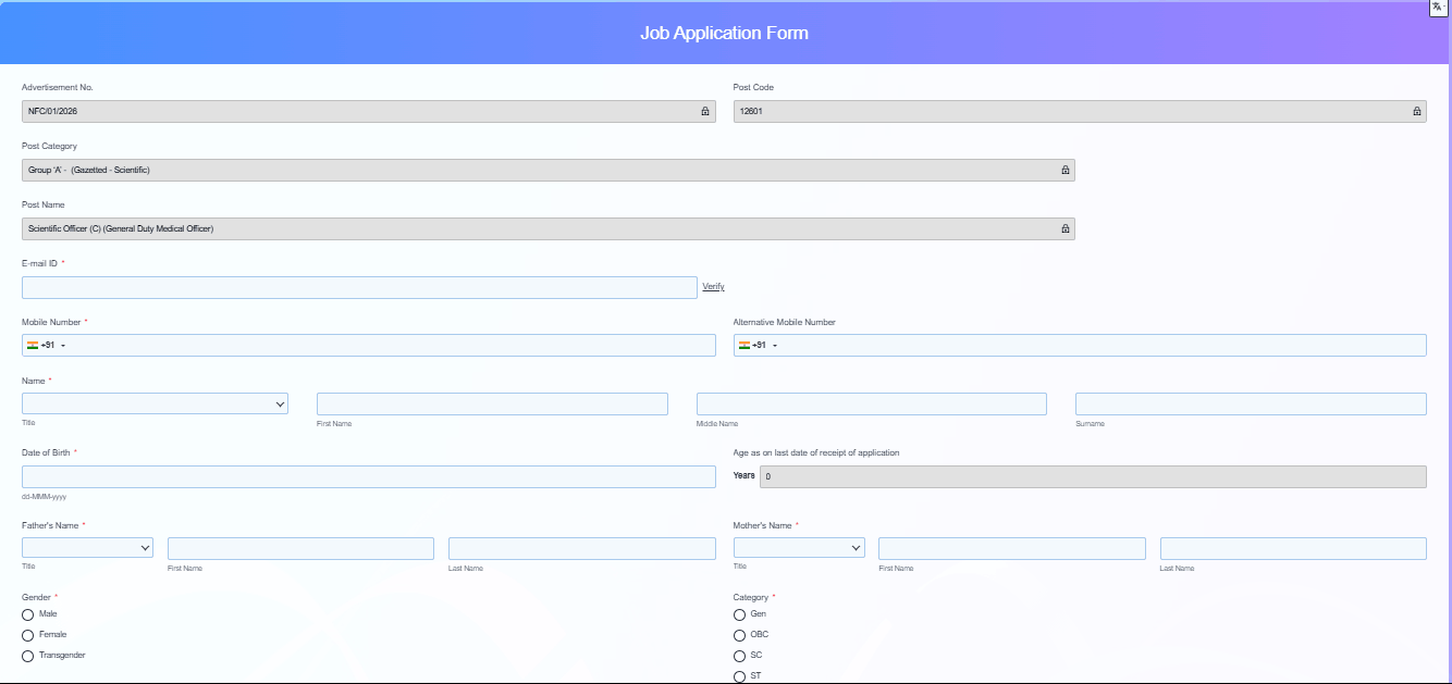Nuclear Fuel Complex (NFC) Recruitment 2026