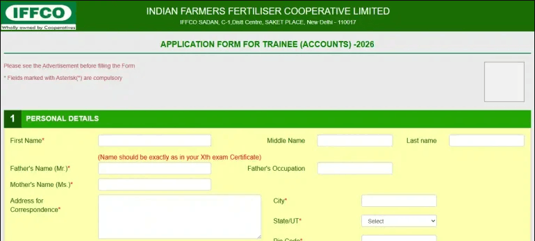IFFCO Trainee Recruitment 2026