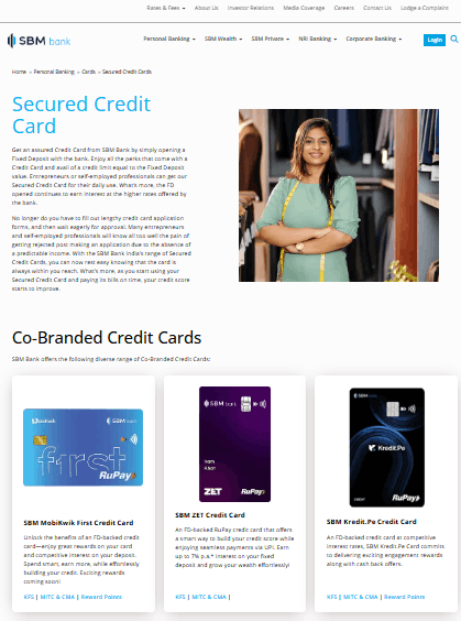 SBM FD Credit Card Apply Online