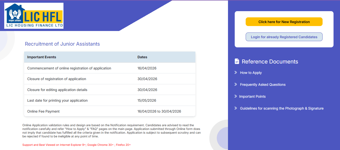LIC HFL Junior Assistant Recruitment 2026