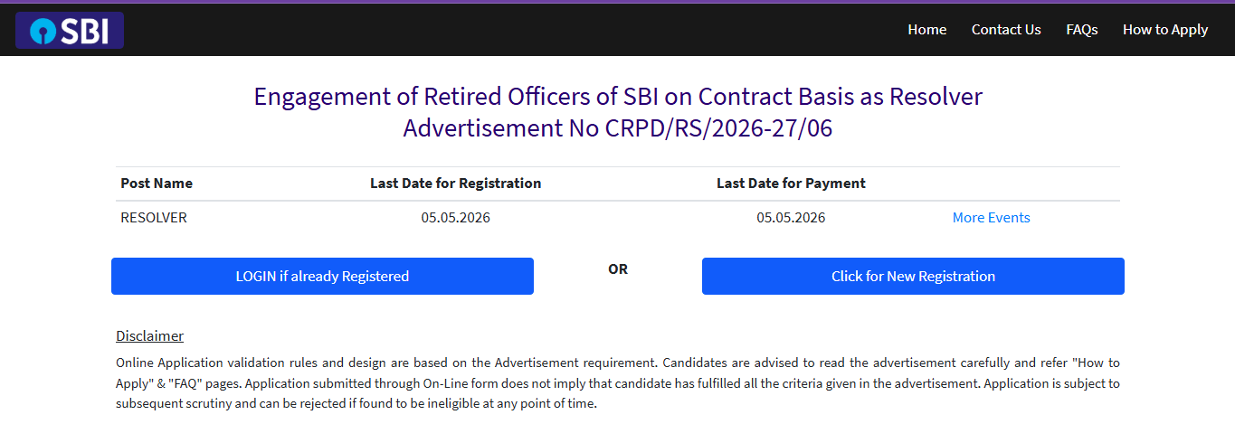 SBI Resolver Recruitment 2026