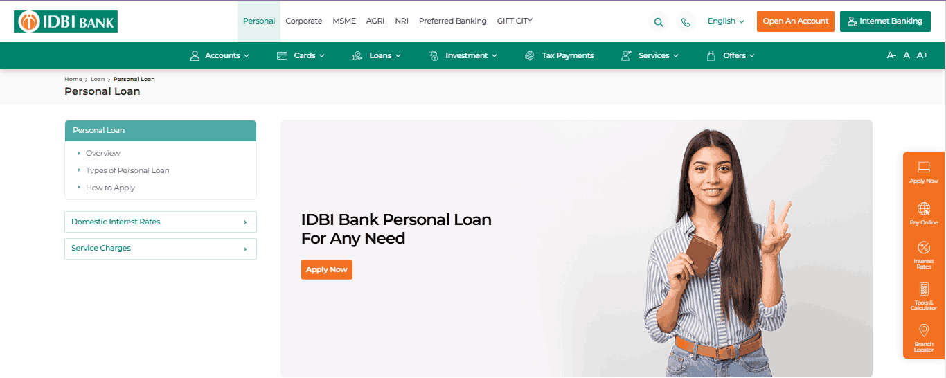 IDBI Bank Personal Loan Apply