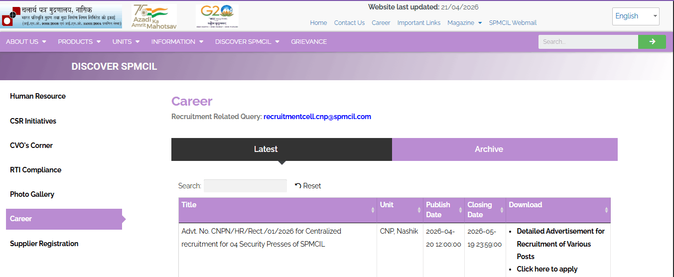 Currency Note Press Recruitment 2026