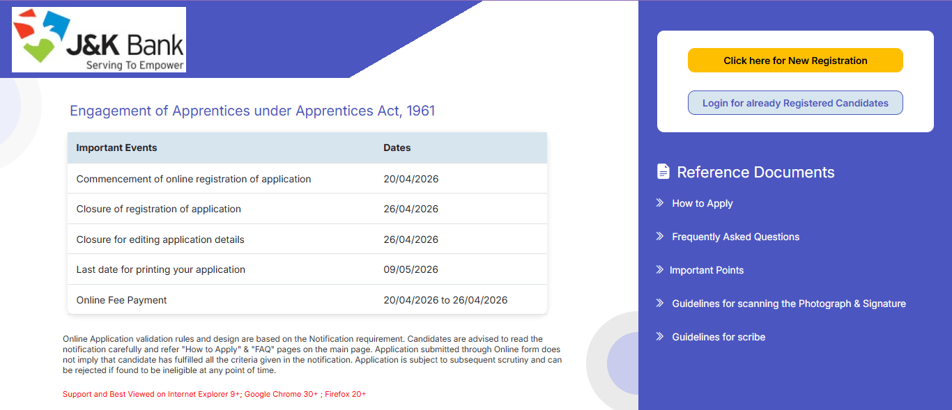 Jammu & Kashmir Bank Apprentices Recruitment 2026