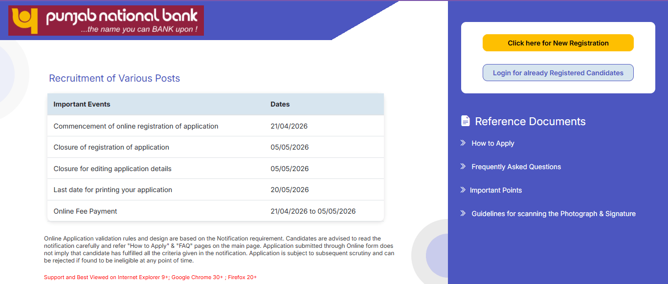 PNB SO Engineer Recruitment 2026