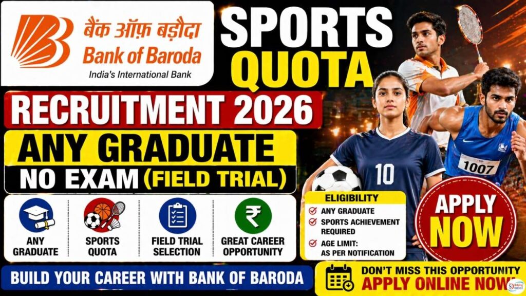Bank of Baroda Sports Quota Clerk Recruitment 2026