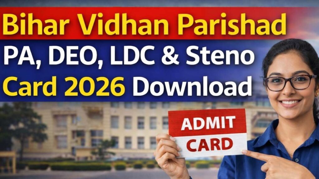 Bihar Vidhan Parishad LDC / DEO / PA / Ste Admit Card 2026