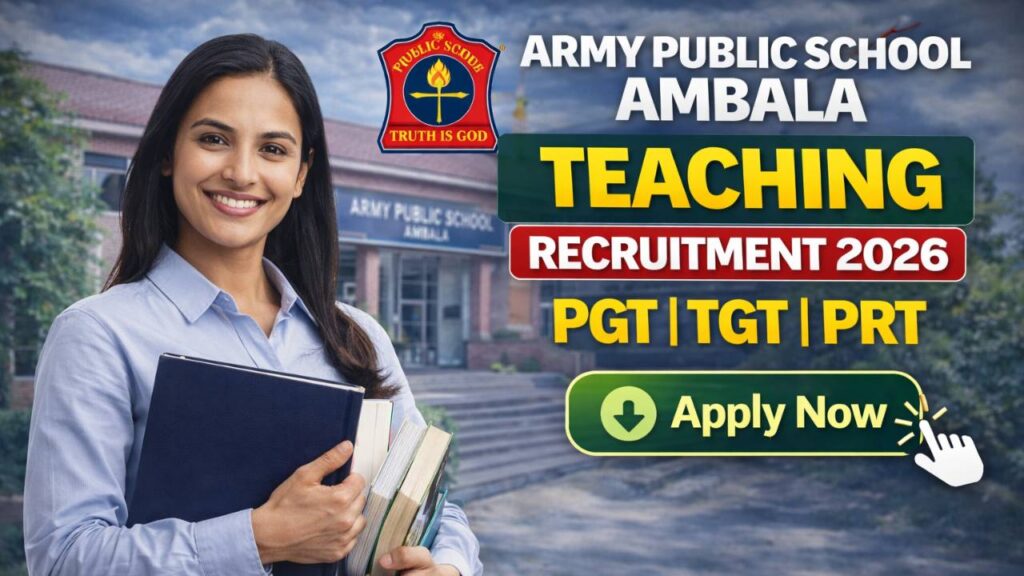 Army Public School Ambala Recruitment 2026