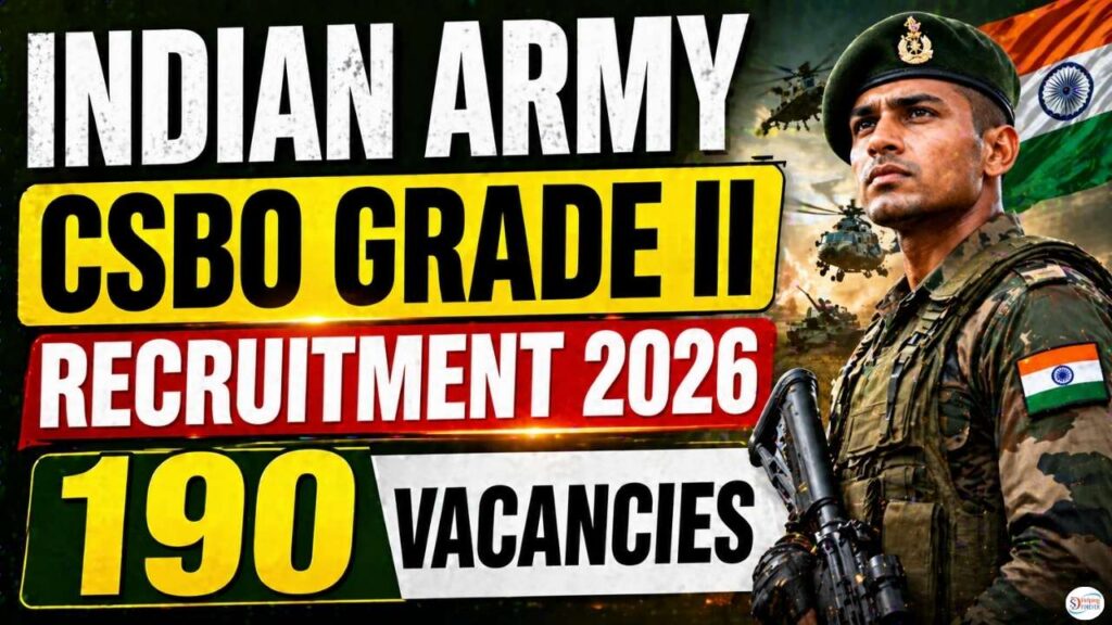 Indian Army CSBO Grade II Recruitment 2026