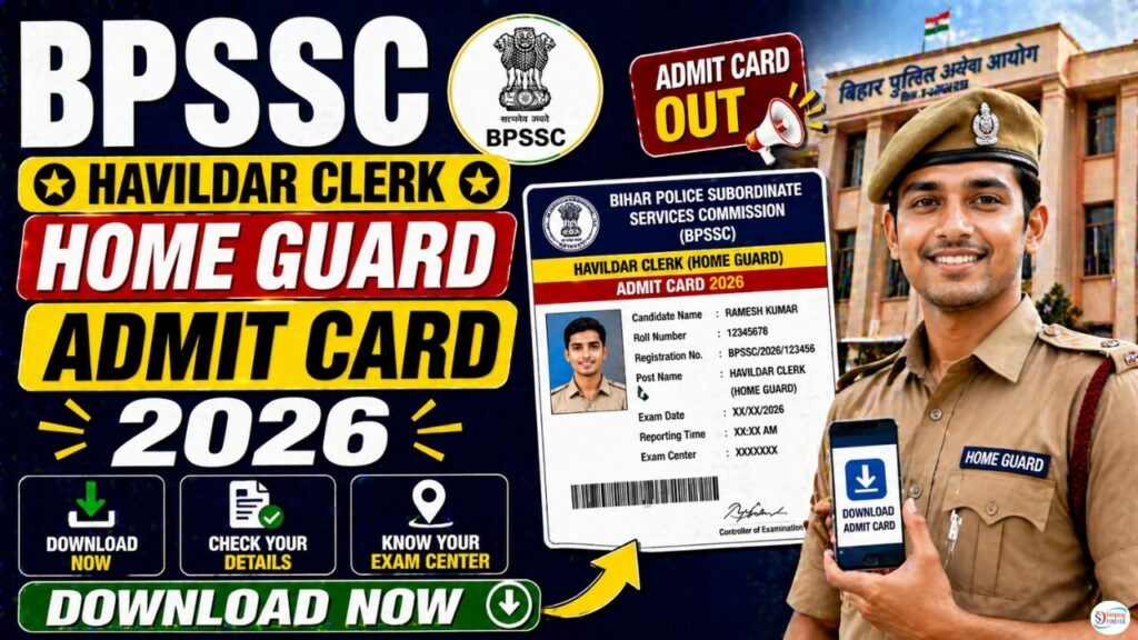 BPSSC Havildar Clerk Home Guard Admit Card 2026