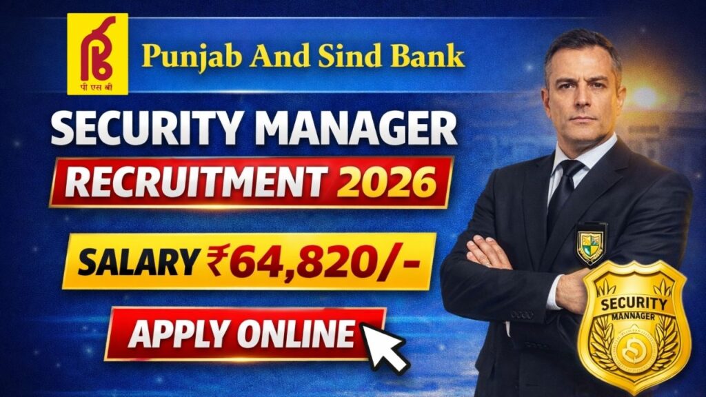 Punjab And Sind Bank Security Manager Recruitment 2026