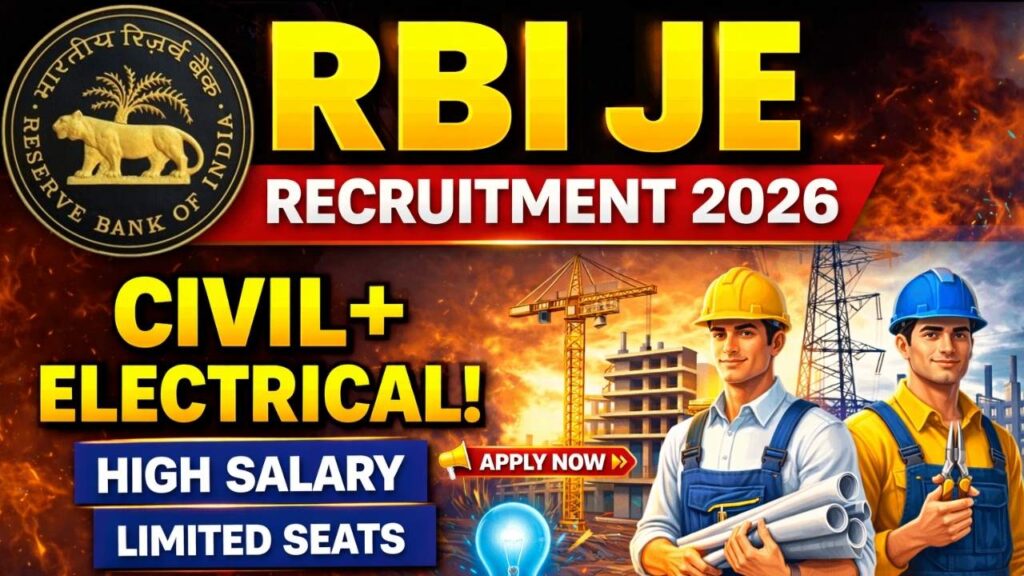 Reserve Bank of India( RBI) JE Recruitment 2026