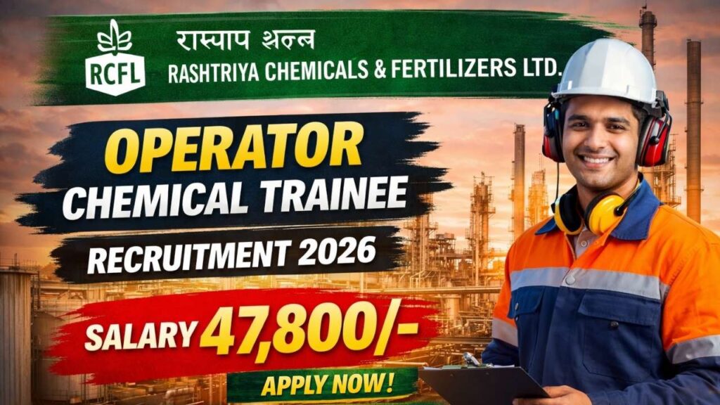 RCFL Operator Chemical Trainee Recruitment 2026