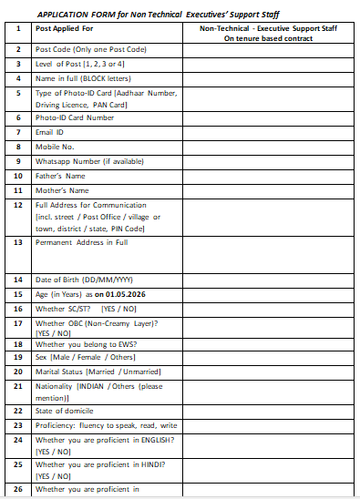 FCRI Non Technical Executives Support Staff Recruitment 2026