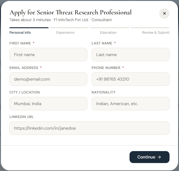 Cyber Security Technical Recruitment 2026