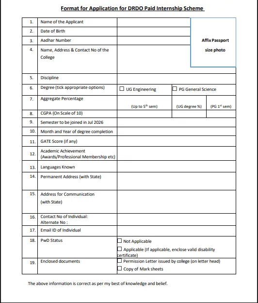 DRDO Internship 2026