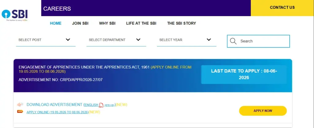 SBI Apprentice Recruitment 2026