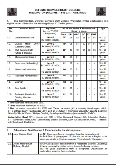 DSSC Group C Recruitment 2026