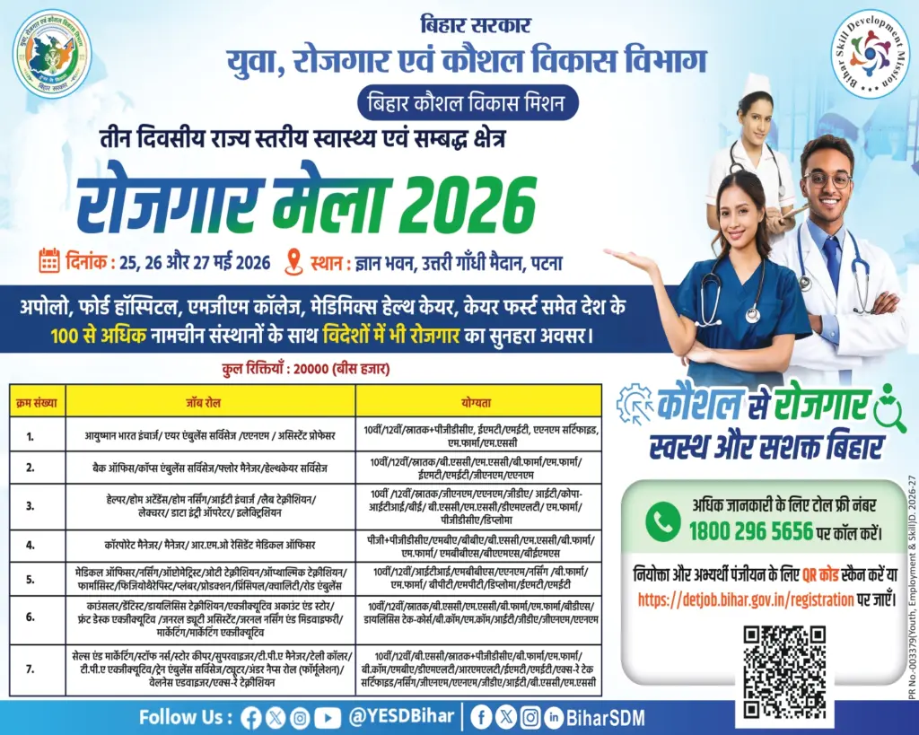 Bihar Health Job Fair 2026:
