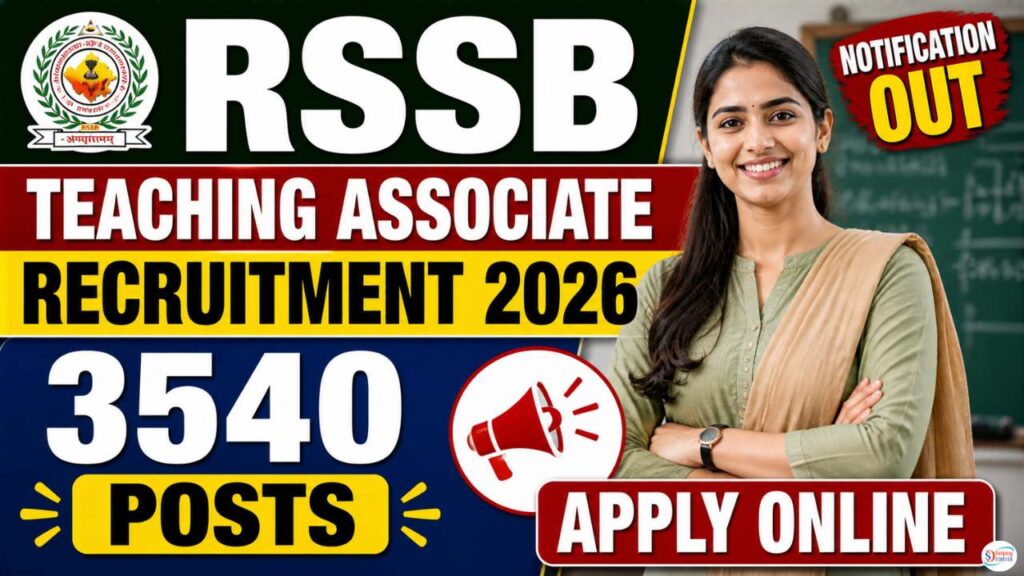 Rajasthan RSSB Teaching Associate Recruitment 2026